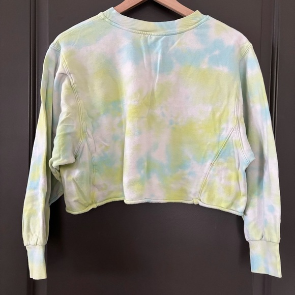 Wild Fable Pastel Tie Dye Cropped Long Sleeve 100% Cotton Pullover Size Small - Picture 7 of 7